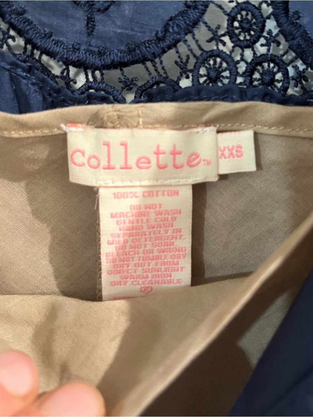 Collette by Collette Dinnigan Blue Lace Inset Midi Dress Sz XXS Dark Romantic - Picture 9 of 14